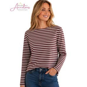 Red Button Trui Terry Stripe SRB5085B - Burgundy/creme